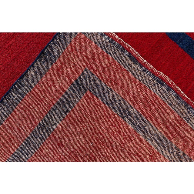 Doris Leslie Blau French Art Deco Vintage Geometric Crimson Hand-Knotted Runner For Sale - Image 4 of 6