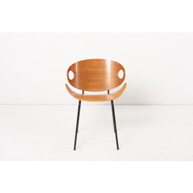 Brown Set of Chair and Stool by Olof Kettunen for Merivaara, Finland, 1950s For Sale - Image 8 of 13