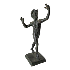 20th Century Italian Grand Tour Verdigris Neapolitan Bronze of the Dancing Faun