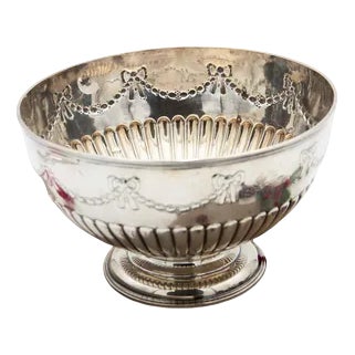 Embossed and Gummed Silver Fruit Bowl For Sale