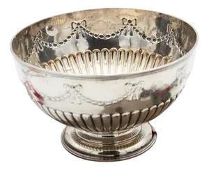 Embossed and Gummed Silver Fruit Bowl