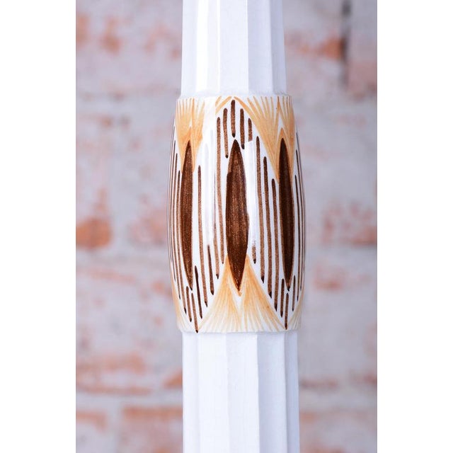 Textile Art Deco Table Lamp in Ceramic and Textile Lampshade, Austria-Vienna, 1910s For Sale - Image 7 of 13