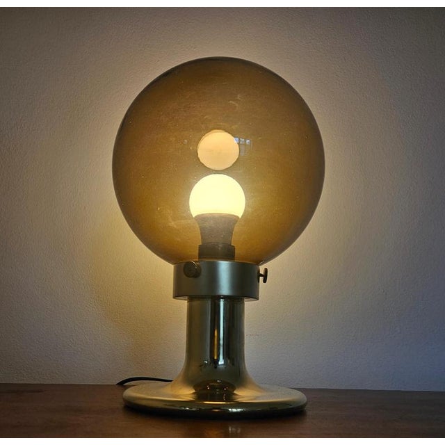 Very Midcentury Large Table Brass Lamp, Switzerland, 1970s For Sale - Image 9 of 12