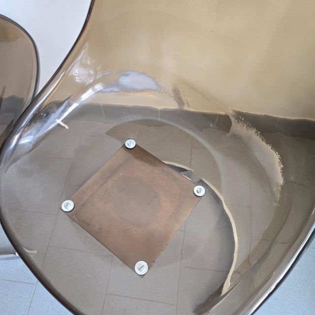 Vintage Eurosteel Chairs in Acrylic Glass and Chrome by Boris Tabacoff, 1970, Set of 4 For Sale - Image 10 of 18