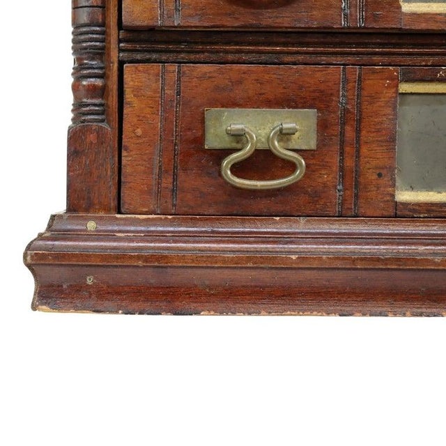 Late 19th Century Antique J & P Coats Walnut 6-Drawer Spool Cabinet C1890 For Sale - Image 5 of 14