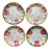 Antique French Art Nouveau Majolica Pansy Flower Plates from Luneville, 1890s, Set of 4 For Sale