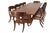Klismos solid walnut dining chairs. The chairs are made of solid walnut with a satin finish and leather cording. The...