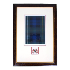 Mid 20th Century The Clan Campbell of Argyll IV Framed Tartan/ Coat-of-Arms Provenance: The Susie Hilfiger Collection