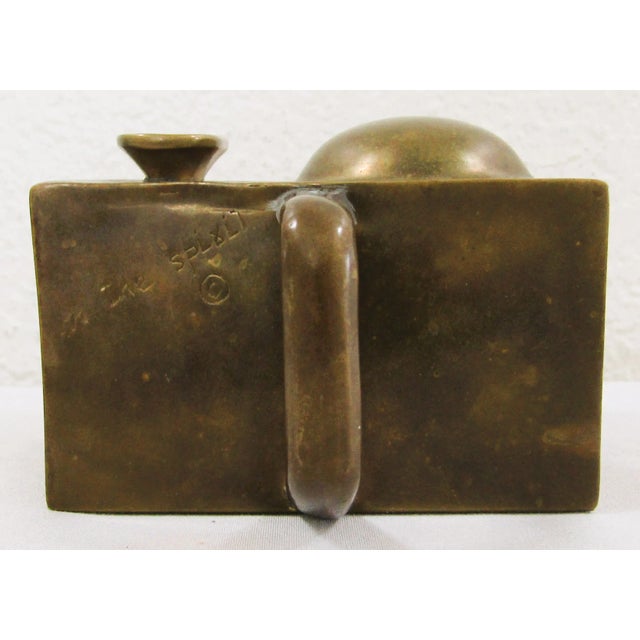 Metal Mid 19th Century Persian Brass Tzedakah Justice or Charity Box For Sale - Image 7 of 12
