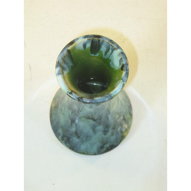 Mid-Century Modern Mid 20th Century Vase Drip Glaze Pottery Blue & Green Retro Mid Century Modern For Sale - Image 3 of 13