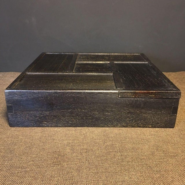 Vintage Zitan Wood "Full Gold Star" Puzzle Box / Scholar's Desk Accessory For Sale In Los Angeles - Image 6 of 9