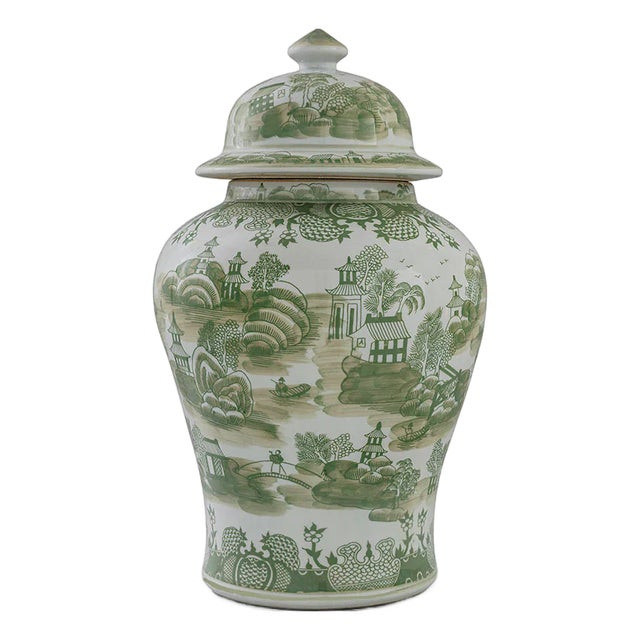 Green Willow Large Jar For Sale