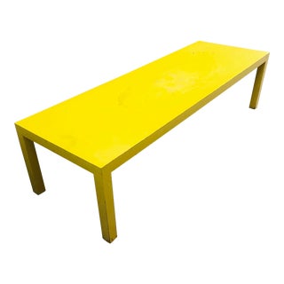 1980s Yellow Parsons Coffee Table in the Manner of Thayer Coggin For Sale