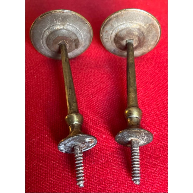 Antique Early 19th Century American Federal Neoclassical Brass Mirror Supports or Drapery Curtain Tie Backs 1810 - 1820 - A Pair For Sale - Image 15 of 15