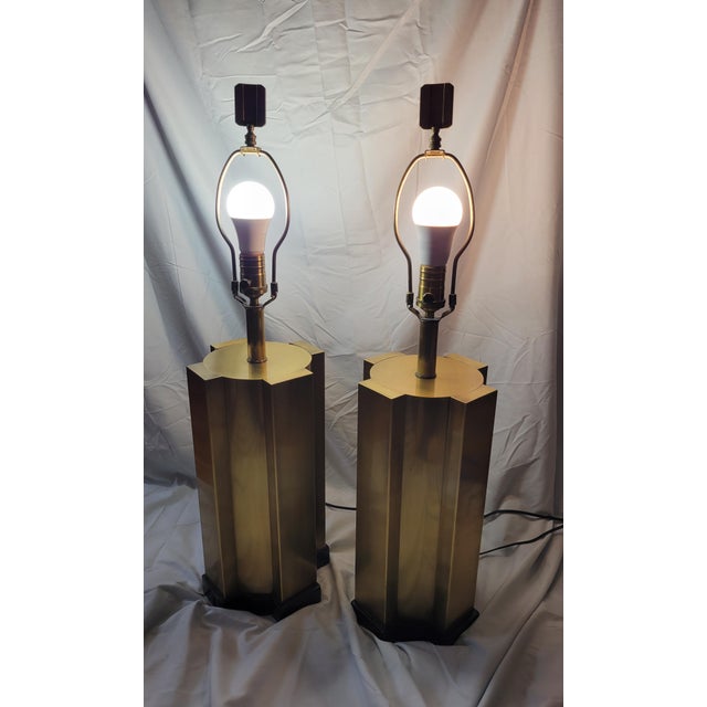 80s Wildwood Art Deco Revival Table Lamps- A Pair For Sale - Image 9 of 10