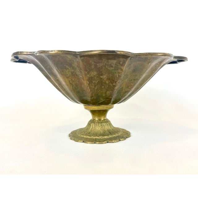 Vintage Brass Fruit Pedestal Bowl, 1960s, in Flawless conditions. Designed before 1890