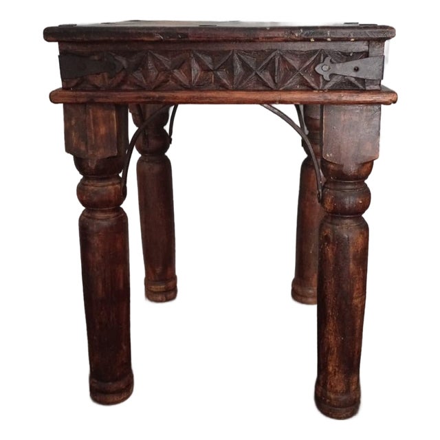 Vintage Accent Thakat Wooden Side Table For Sale