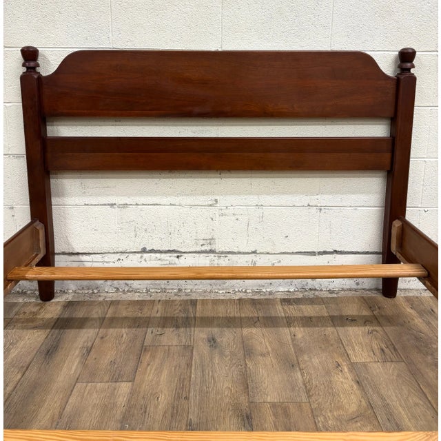 Traditional Vintage Full Size Abernathy Furniture Co Traditional Style Low Poster Bed For Sale - Image 3 of 10