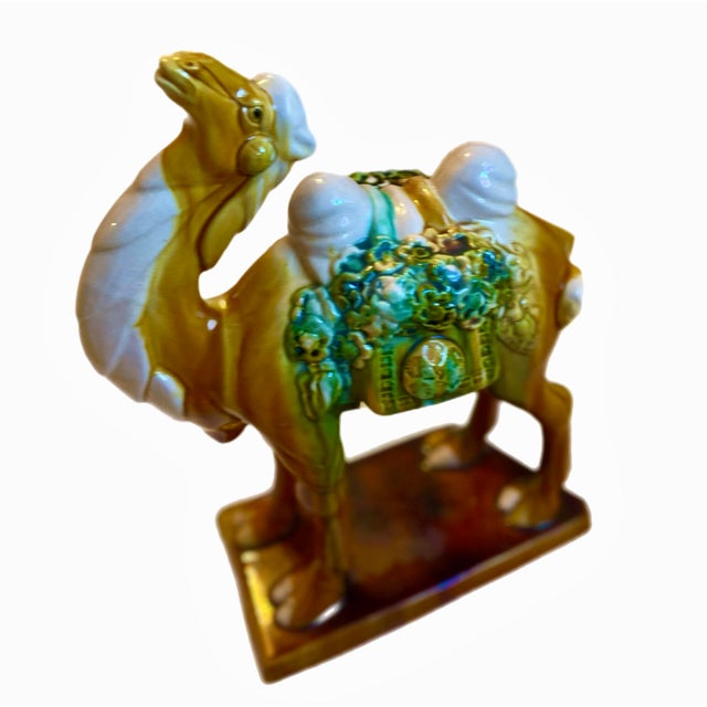 Chinoiserie Chinoiserie Large Tang Style Sancai Polychrome Camel For Sale - Image 3 of 8