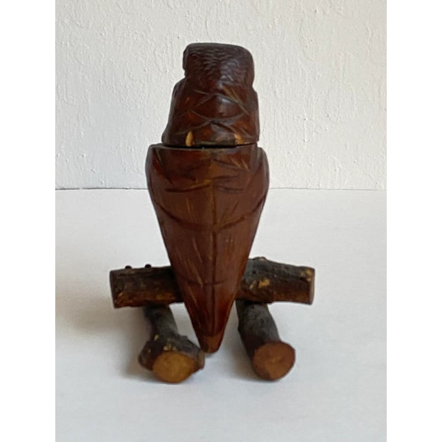 American 18th Century Carved Wood Folk Art Bird Trinket Box For Sale - Image 3 of 10