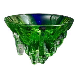 Vintage Kosta Boda Göran Wärff Signed Polar Art Glass Centerpiece Bowl