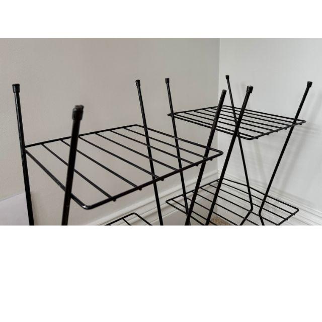 Mid-Century Modern Metal 3-Tiered Plant Stands, Pair (2) For Sale - Image 11 of 12