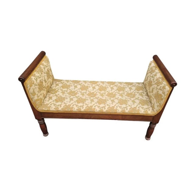 Late 19th Century Federal Walnut and Upholstered Window Bench For Sale - Image 4 of 9