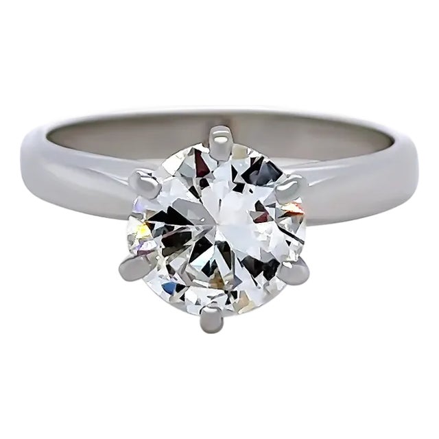 Bespoke Platinum Diamond Engagement Ring 1.48ct For Sale