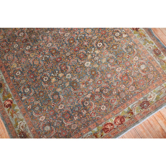 Persian Antique Persian Bidjar Accent Rug For Sale - Image 3 of 12