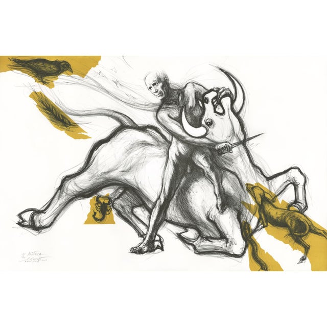 Ernest pignon-ernest mithra mel publisher editions 2-color lithograph on bfk rives 400g edition of 40 copies 76 x 120 cm...