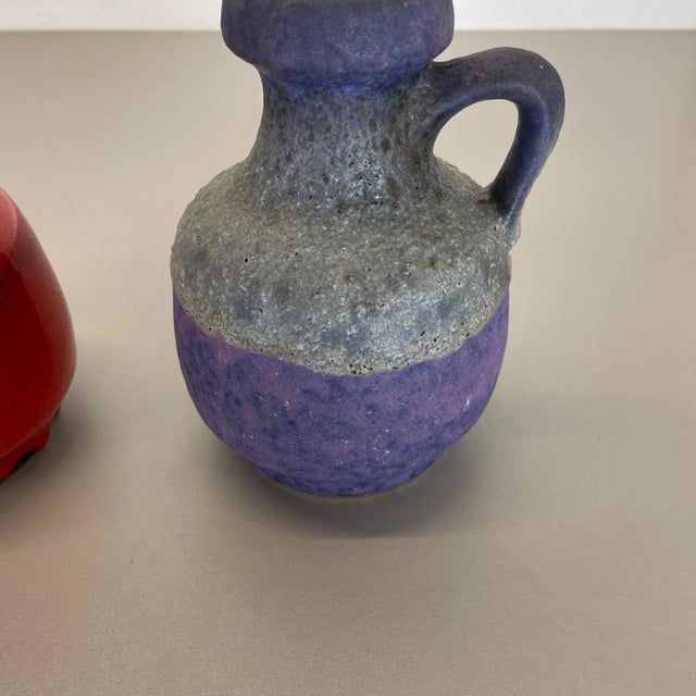 Pottery Fat Lava Vases in Purple-Red from Jopeko, Germany, 1970s, Set of 2 For Sale - Image 14 of 18