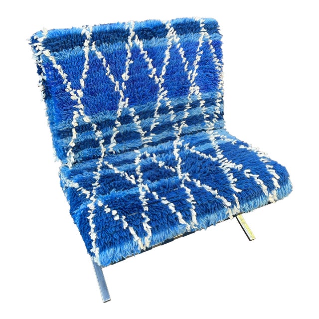 Barcelona Style Lounge Chair For Sale