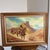 Brown Vintage Western Cowboy Desert Landscape Painting Framed ~ Signed w.m. Steiner For Sale - Image 8 of 10