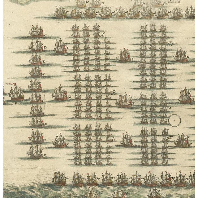 Antique Print of the Fleet of William Iii of Orange by Merian c.1700 For Sale - Image 3 of 6