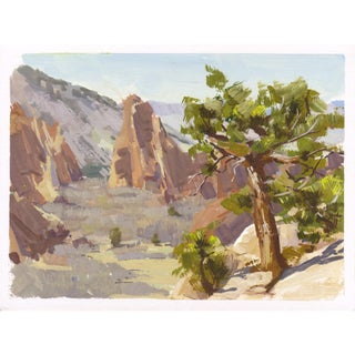 022 - Plein Air-Roxborough Park, 3/31/22 by Judd Mercer | Gouache Landscape of Roxborough Park For Sale