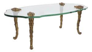 Gilt bronze coffee table attributed to PE Guerin