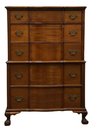 Craig Furniture Co. Solid Mahogany Traditional Chippendale Style 35" Chest on Chest