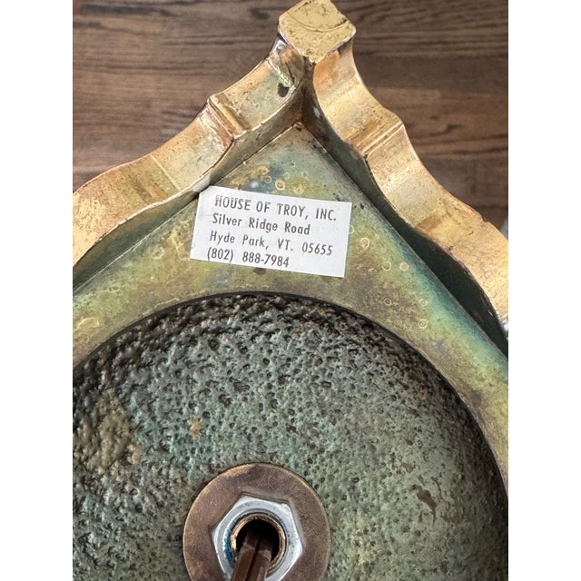 Brass Estate House of Troy Aztec Brass Base Lamp For Sale - Image 8 of 14