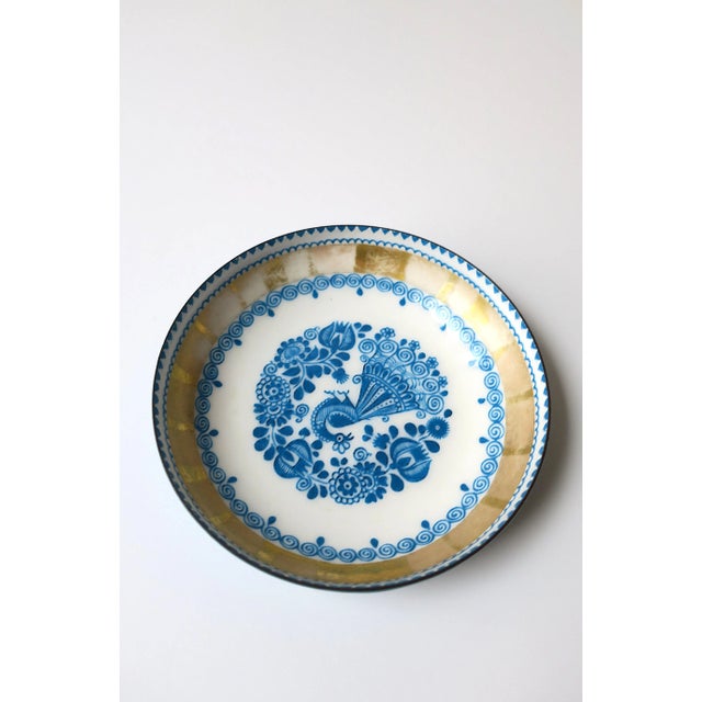 Austrian Porcelain Enamel Bowl Jewelry Dish Peacock Bird For Sale - Image 9 of 11