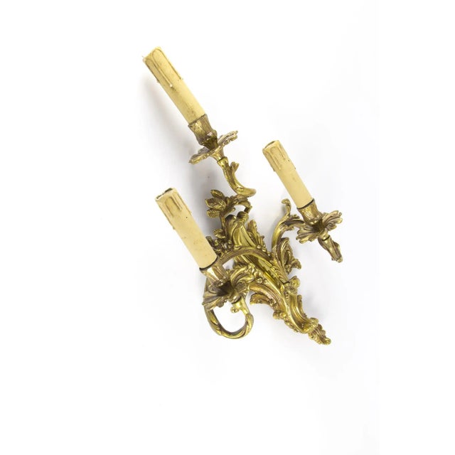 French Gilt Bronze 3-Light Sconce, 1920s For Sale - Image 12 of 18