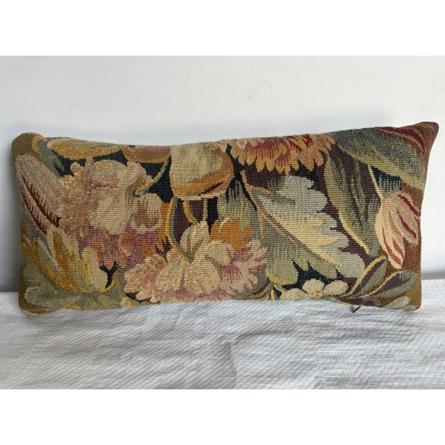 16th Century Brussels Pillow, 18"x9"—an exceptional example of Renaissance-era textile artistry, featuring detailed,...