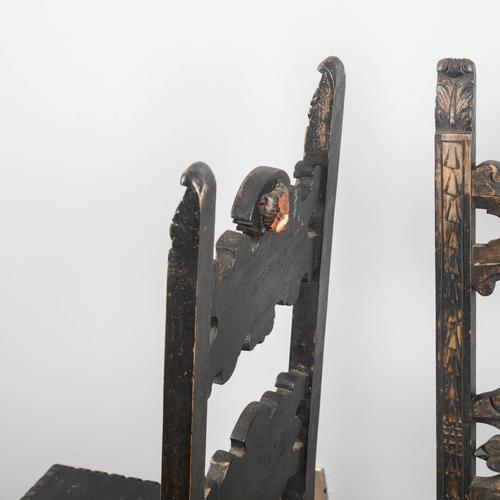 Brown Neo-Renaissance Carved Chairs, Set of 2 For Sale - Image 8 of 9