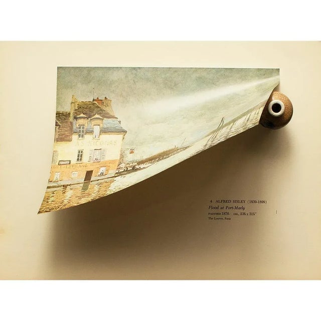 The School of Paris 1955 After Alfred Sisley "Flood at Port-Marly" Vintage Impressionist Full Color Print For Sale - Image 3 of 8