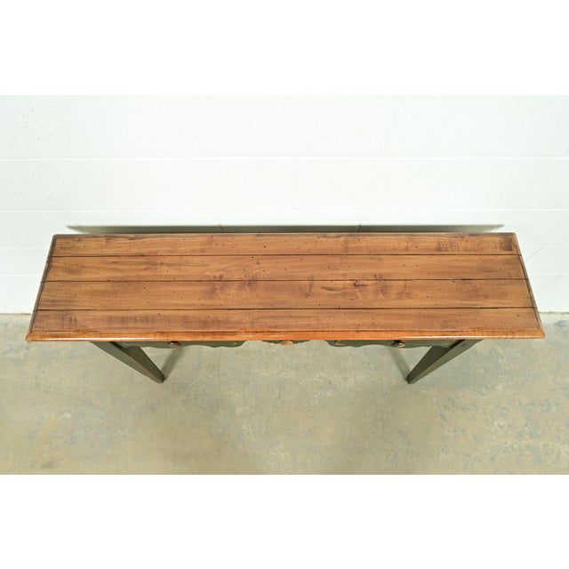 Late 20th Century French Country Green Painted Maple Console Table or Entry Table by Virginia House For Sale - Image 5 of 12