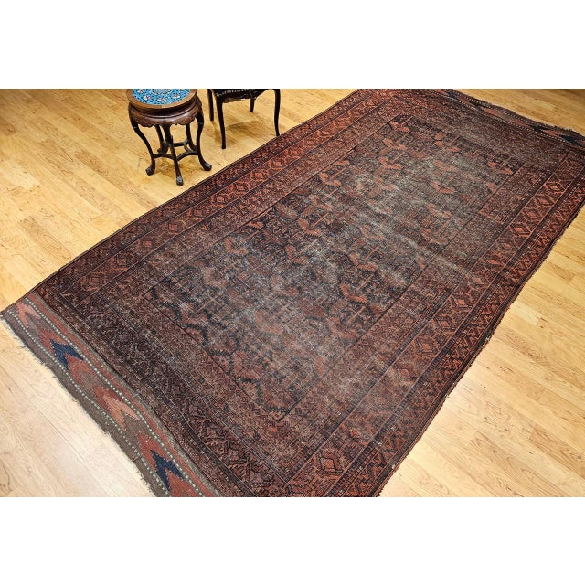 19th Century Hand-Knotted Afghan Gallery Rug in Allover Geometric Pattern For Sale - Image 9 of 18