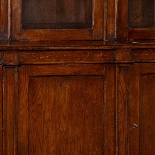 Early 20th Century French Oak Bookcase Cabinet With Glass Doors For Sale - Image 9 of 13