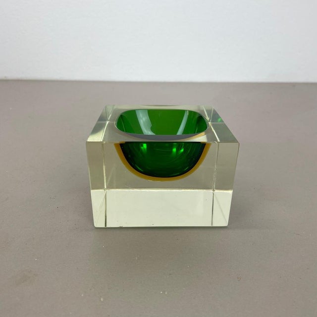 Article: Murano glass ash tray Origin: Murano, Italy Design: Flavio Poli Decade: 1970s This original vintage glass ash...