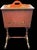 20th Century English Style Red Japan Hinged Two-Sided Flip-Open Top Sewing Cabinet With Removable Tray For Sale - Image 10 of 18