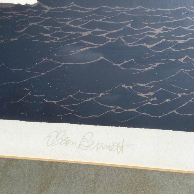 Elton Bennett (1910-1974) “The Tall Ship” Signed Nautical Silkscreen For Sale - Image 4 of 12