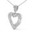 Haus of Brilliance .925 Sterling Silver 1.00 Cttw Baguette and Round Diamond Open Heart Pendant Necklace For Sale - Image 4 of 4